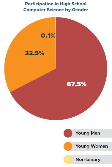 Participation in HS CS by Gender from 2024 State of CS Ed report page 67