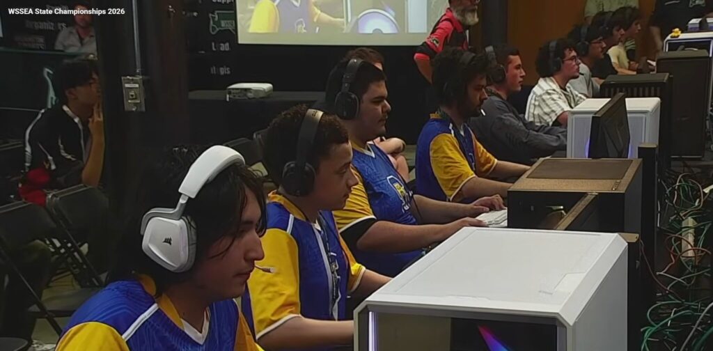 Image is of students competing at the 2026 high school state championships in Washington state.