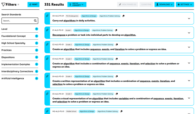 Pk-12 CS Standards web version